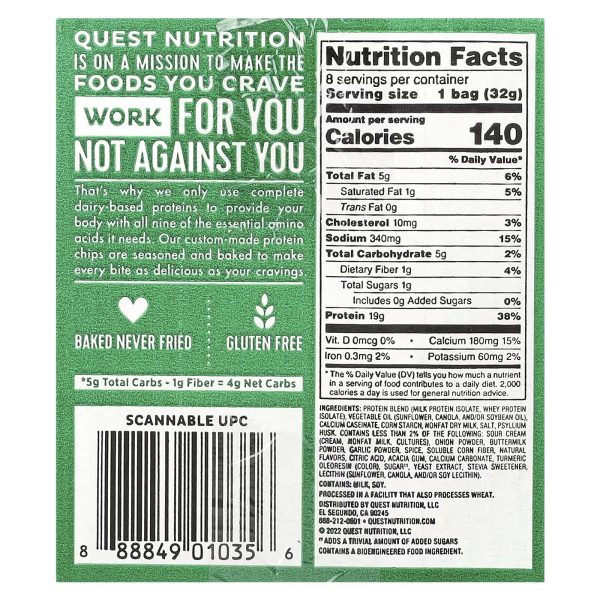 Quest Nutrition, Original Style Protein Chips, BBQ, 8 Bags, 1.1 oz (32 g) Each - Image 10