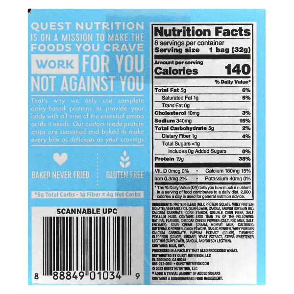 Quest Nutrition, Original Style Protein Chips, BBQ, 8 Bags, 1.1 oz (32 g) Each - Image 7