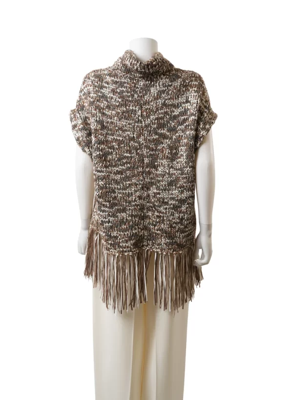 Brunello Cucinelli Marled Mohair Blend Fringe Sweater - Image 4