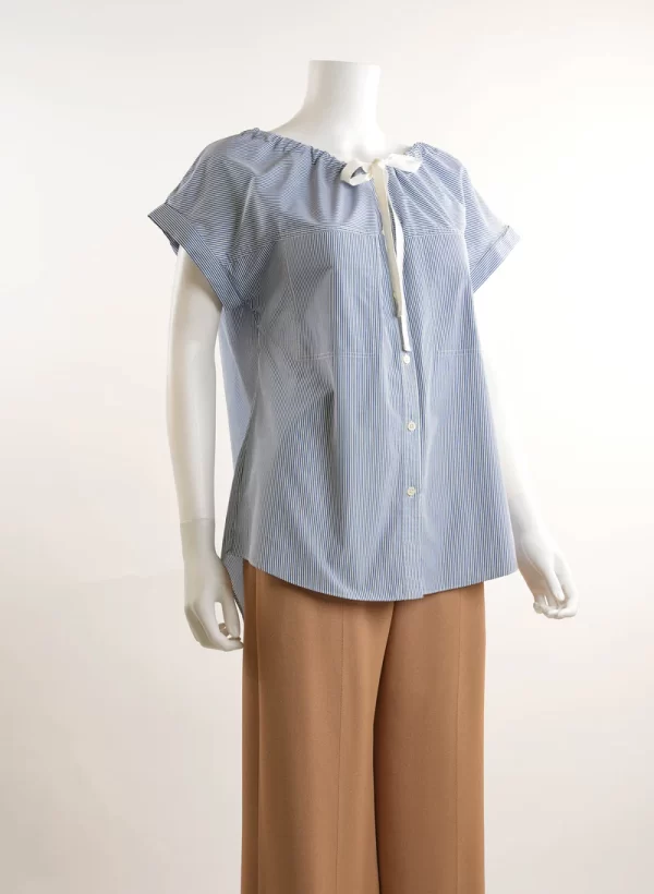 Theory Velvela Striped Cotton Shirt - Image 3