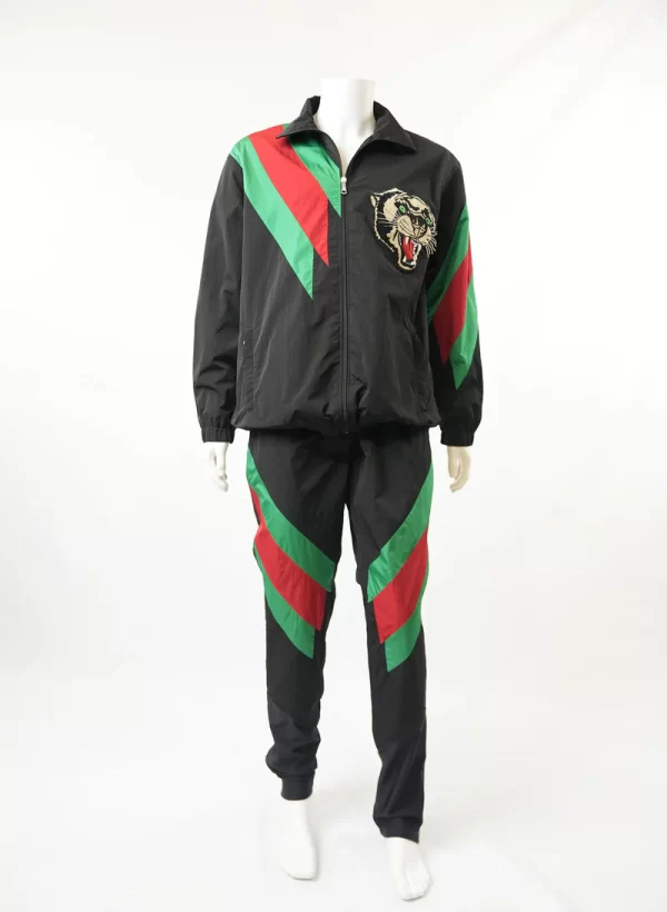 Gucci Black Web Stripe Printed Synthetic 2 Pc Set