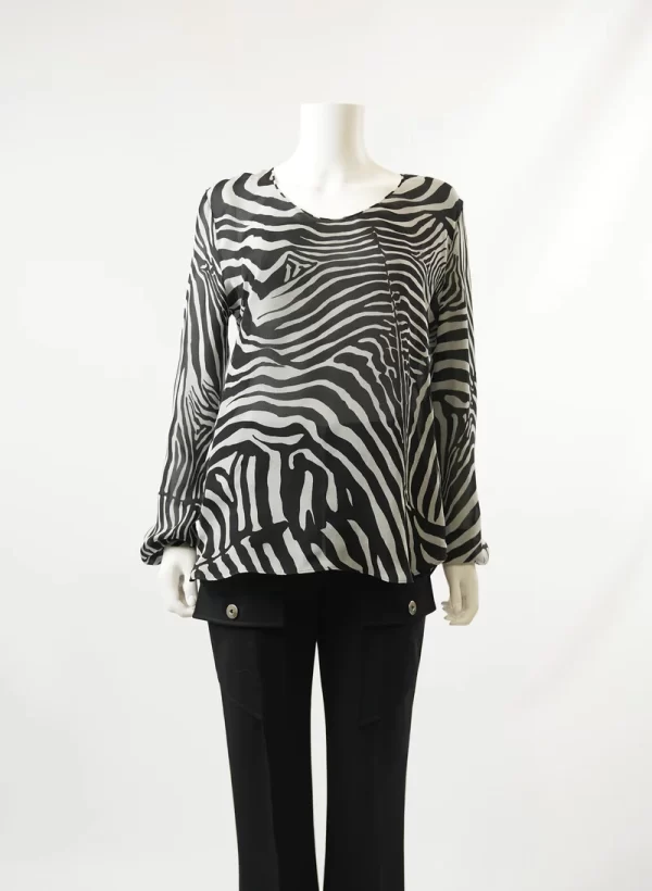 Tom Ford Via Laveggio Black and White Blouse