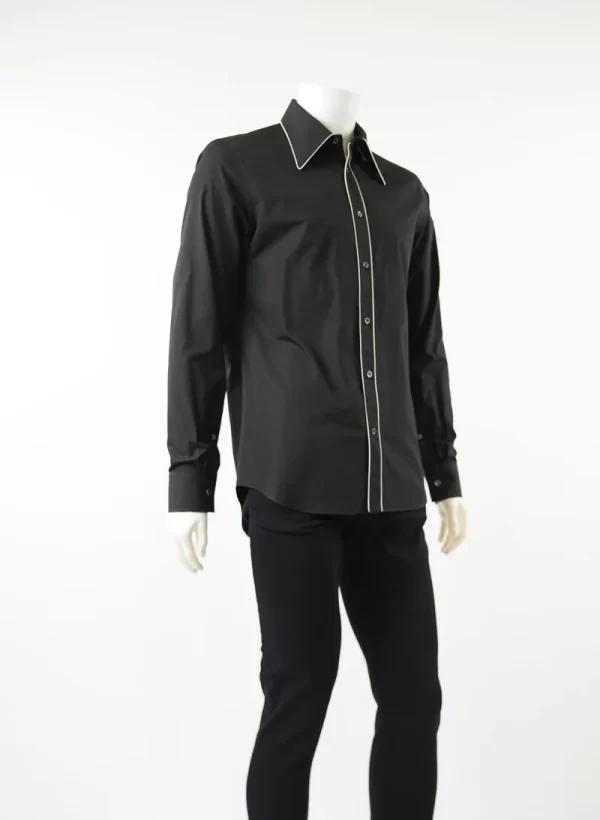 Alexander McQueen 70s Collar Contrast Piping Shirt - Image 4